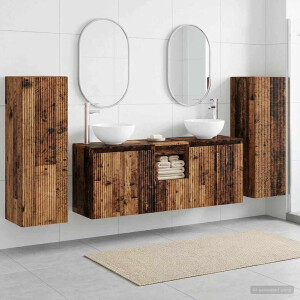 vidaXL Badkamermeubelset 5 st Oud hout 33 x 34,5 x 100 cm Bewerkt hout