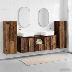 vidaXL Badkamermeubelset 5 st Oud hout 33 x 34,5 x 100 cm Bewerkt hout