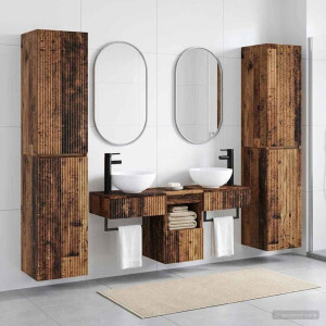 vidaXL Badkamermeubelset 5 st Oud hout 33 x 34,5 x 160 cm Bewerkt hout