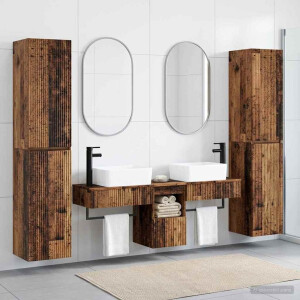 vidaXL Badkamermeubelset 5 st Oud hout 33 x 34,5 x 160 cm Bewerkt hout