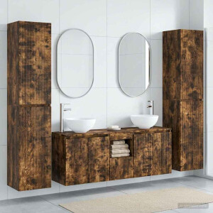 vidaXL Badkamermeubelset 5 st Gerookt eiken 33 x 34,5 x 160 cm