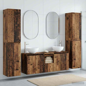 vidaXL Badkamermeubelset 5 st Oud hout 33 x 34,5 x 160 cm Bewerkt hout