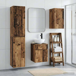 vidaXL Badkamermeubelset 3 st Oud hout 33 x 34,5 x 160 cm Bewerkt hout
