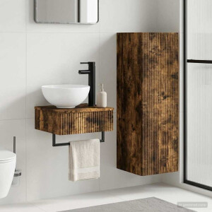 vidaXL Badkamermeubelset 2 st Gerookt eiken 33 x 34,5 x 100 cm