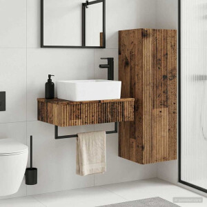 vidaXL Badkamermeubelset 2 st Oud hout 33 x 34,5 x 100 cm Bewerkt hout