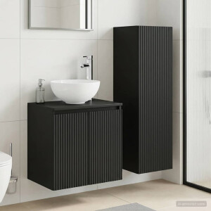 vidaXL Badkamermeubelset 2 st Zwart 33 x 34,5 x 100 cm Bewerkt hout