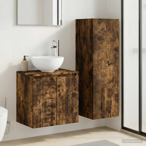 vidaXL Badkamermeubelset 2 st Gerookt eiken 33 x 34,5 x 100 cm