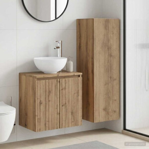 vidaXL Badkamermeubelset 2 st Artisanaal eiken 33 x 34,5 x 100 cm