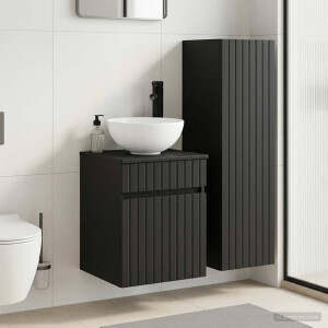 vidaXL Badkamermeubelset 2 st Zwart 33 x 34,5 x 100 cm Bewerkt hout