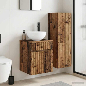 vidaXL Badkamermeubelset 2 st Oud hout 33 x 34,5 x 100 cm Bewerkt hout