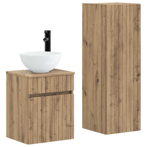 vidaXL Badkamermeubelset 2 st Artisanaal eiken 33 x 34,5 x 100 cm