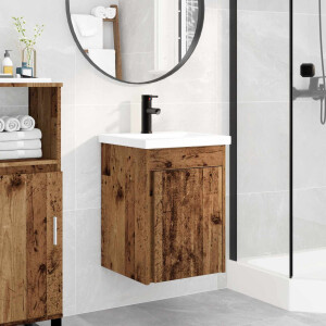 vidaXL Badkamermeubel met kraan Oud hout 42 x 40 x 74,5 cm