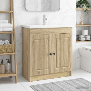 vidaXL Badkamer onder wastafel kast Sonoma Eiken 56 x 37,5 x 81 cm