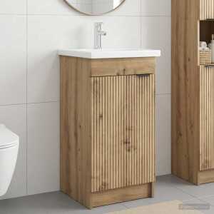 vidaXL Badkamermeubel met Wasbak Artisanaal eiken 42 x 40 x 84,5 cm