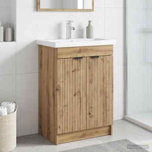 vidaXL Badkamer onder wastafel kast Artisanaal eiken