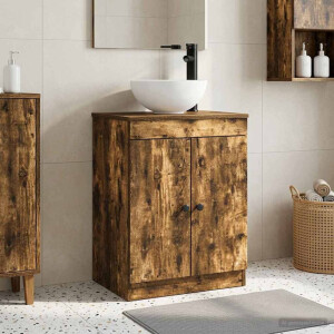 vidaXL Badkamermeubel met Wasbak Gerookt eiken 54 x 35 x 83 cm