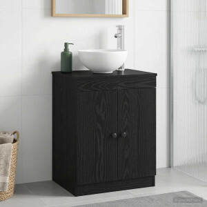 vidaXL Badkamerkast Zwart 54 x 41 x 70 cm Bewerkt hout