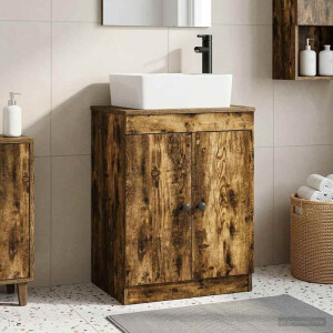 vidaXL Badkamermeubel met Wasbak Gerookt eiken 54 x 35 x 83 cm