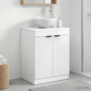 vidaXL Badkamerkast Hoogglans Wit 54 x 41 x 70 cm Bewerkt hout