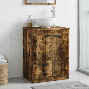 vidaXL Badkamerkast Gerookt eiken 54 x 41 x 70 cm Bewerkt hout