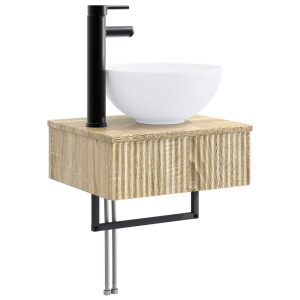 vidaXL Wandgemonteerde Wastafel Sonoma Eiken 40 x 35 x 39 cm
