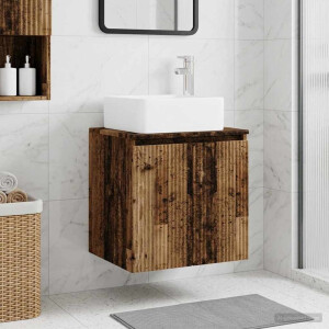 vidaXL Wandgemonteerde wastafelmeubel Oud hout 49,5 x 41 x 63 cm