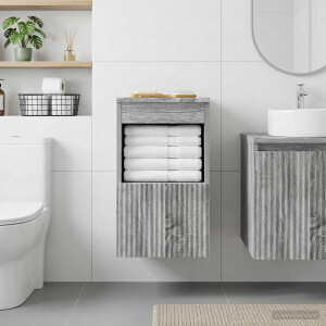 vidaXL Badkamerkast Grijs Sonoma 30 x 41 x 50 cm Bewerkt hout