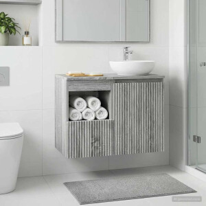 vidaXL Badkamerkast Grijs Sonoma 30 x 44,5 x 50 cm Bewerkt hout