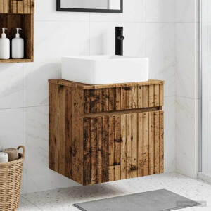 vidaXL Wandgemonteerde wastafelmeubel Oud hout 49 x 41 x 63 cm