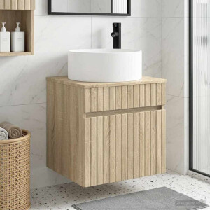 vidaXL Wandgemonteerde wastafelmeubel Sonoma Eiken 49 x 44,5 x 65,5 cm