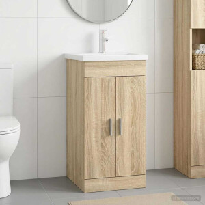 vidaXL Badkamermeubel met Wasbak Sonoma Eiken 42 x 40 x 84,5 cm