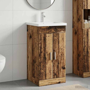 vidaXL Badkamermeubel met Wasbak Oud hout 42 x 40 x 84,5 cm