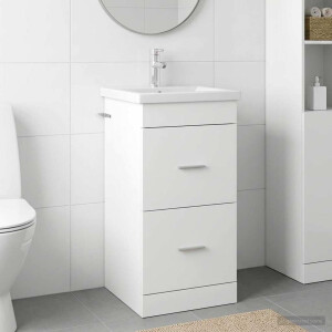 vidaXL Badkamermeubel met Wasbak Wit 42 x 40 x 84,5 cm Bewerkt hout