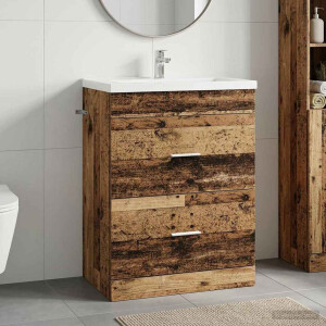 vidaXL Badkamer Onder Wasbak Kast Oud hout 56 x 37,5 x 81 cm