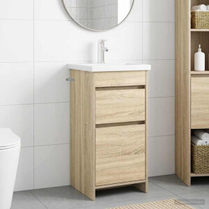 vidaXL Badkamermeubel met Wasbak Sonoma Eiken 42 x 40 x 84,5 cm