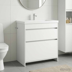 vidaXL Badkamer Onder Wasbak Kast Wit 78,5 x 37,5 x 81 cm Bewerkt hout