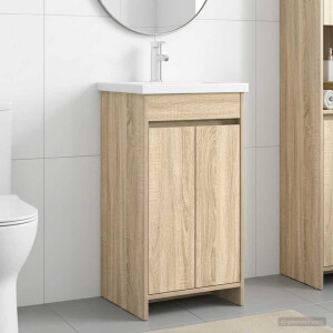 vidaXL Badkamermeubel met Wasbak Sonoma Eiken 42 x 40 x 84,5 cm