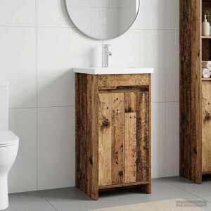 vidaXL Badkamermeubel met Wasbak Oud hout 42 x 40 x 84,5 cm