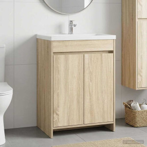 vidaXL Badkamer Onder Wasbak Kast Sonoma Eiken 56 x 37,5 x 81 cm