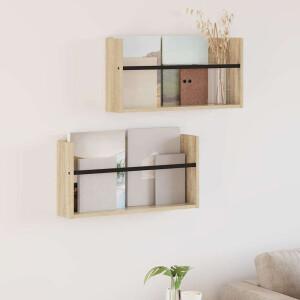 vidaXL Tijdschrift Rek 2 pcs Sonoma Eiken 60 x 12 x 30 cm Bewerkt hout