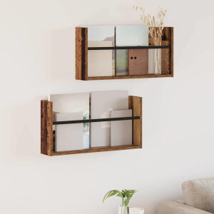 vidaXL Tijdschrift Rek 2 pcs Oudhout 60 x 12 x 30 cm Bewerkt hout