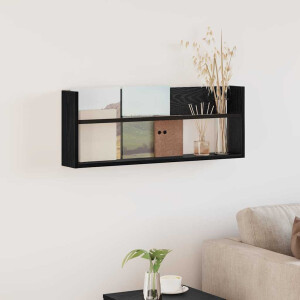 vidaXL Tijdschrift Rek Zwart Eiken 80 x 12 x 30 cm Bewerkt hout