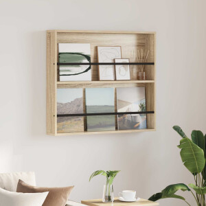 vidaXL Tijdschrift Rek Sonoma Eiken 80 x 12 x 70 cm Bewerkt hout
