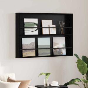 vidaXL Tijdschrift Rek Zwart Eiken 100 x 12 x 70 cm Bewerkt hout