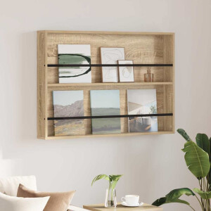 vidaXL Tijdschrift Rek Sonoma Eiken 100 x 12 x 70 cm Bewerkt hout