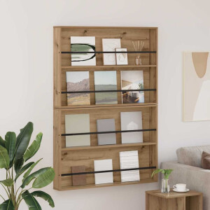 vidaXL Tijdschrift Rek met plank 2 pcs Artisan Eiken 100 x 12 x 70 cm