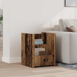 vidaXL Tijdschrift Rek met plank Oudhout 35 x 35 x 45 cm Bewerkt hout