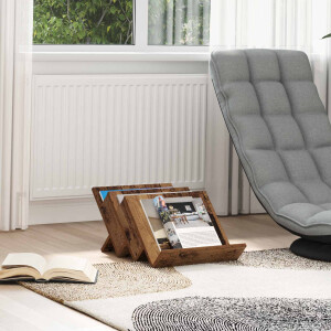 vidaXL Tijdschrift Rek Oudhout 53 x 40 x 28,5 cm Bewerkt hout