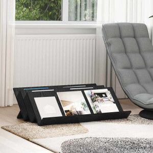 vidaXL Tijdschrift Rek Zwart Eiken 90 x 53 x 28,5 cm Bewerkt hout