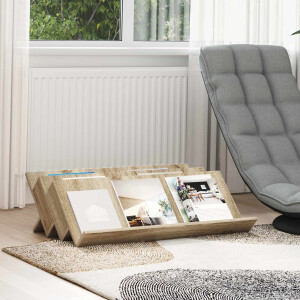 vidaXL Tijdschrift Rek Sonoma Eiken 90 x 53 x 28,5 cm Bewerkt hout